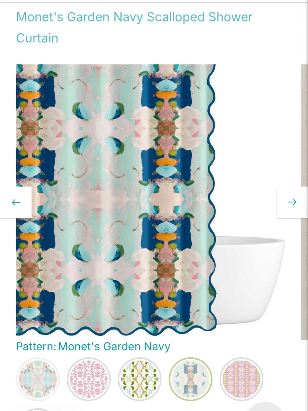 Laura Park Scalloped Shower Curtain